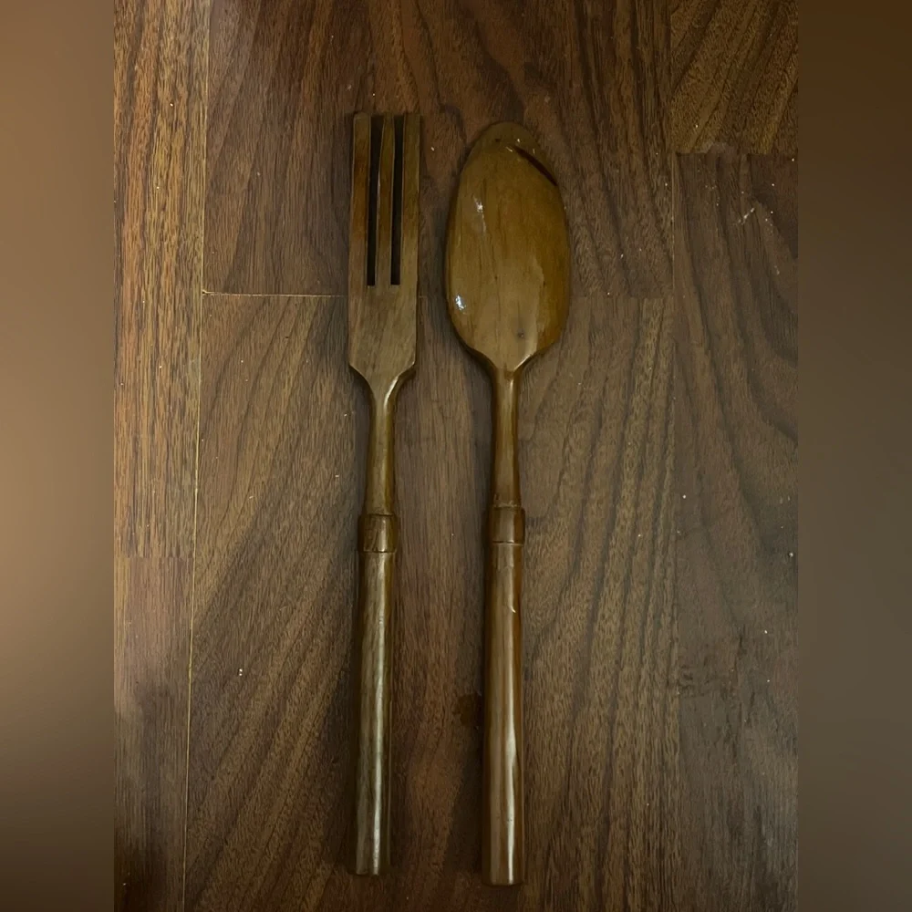 Wooden-like Fork and Spoon Set